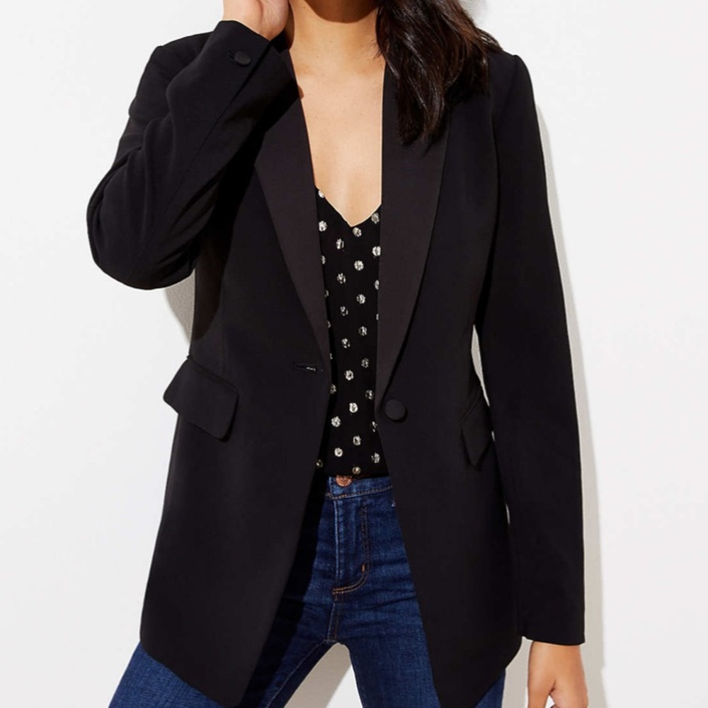 LOFT Black Tuxedo Blazer Size 4